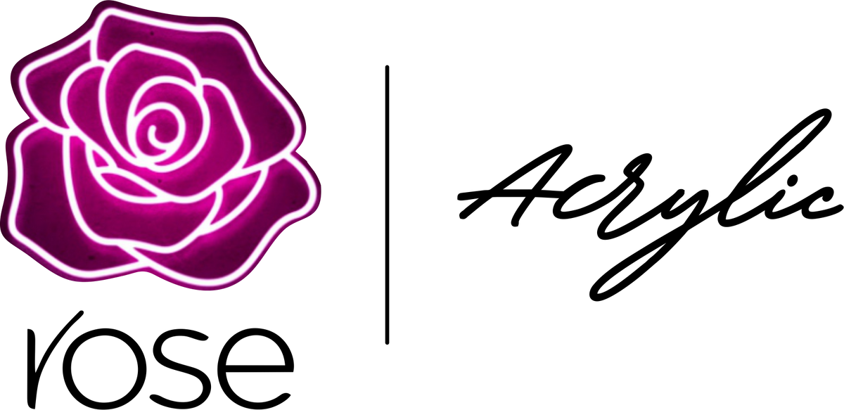 Rose Neon and Acrylic